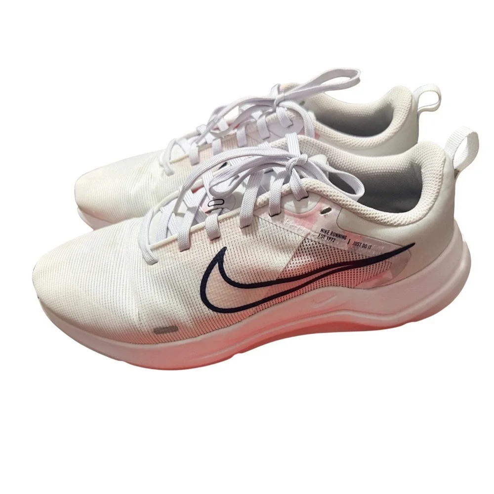 Nike Downshifter 12 Womens Running Shoes White Pink DX7885-100 Size 9 Balletcore